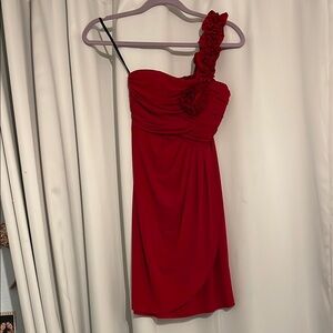 Elegant Red One-Shoulder Dress